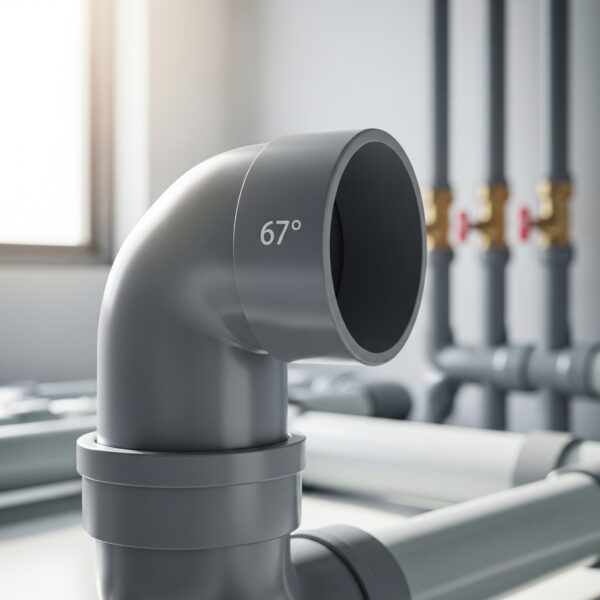 Codo PVC 40 mm 87º H-H Gris en instalación