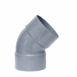 Codo PVC 50 mm 45º H-H Gris