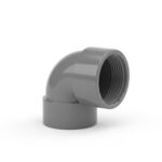 Codo PVC 50 mm 87º M-H Gris