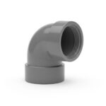 Codo PVC 50 mm 90º Gris