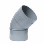 Codo PVC 75 mm 45º M-H Gris