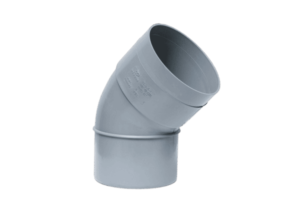 Codo PVC 75 mm 45º M-H Gris