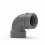 Codo PVC 90º Reducido 50x50-40 Encolar Gris