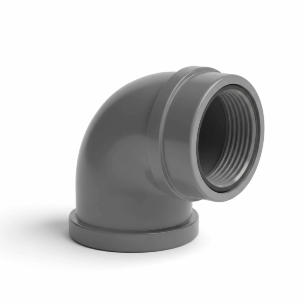 Codo PVC 90º Reducido 50x50-40 Encolar Gris para Agua