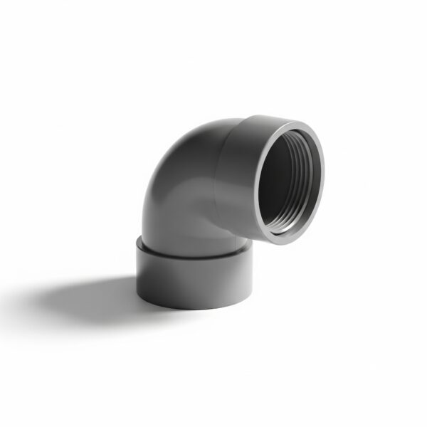 Codo PVC 90º Reducido 63x63-50 Encolar Gris para Agua