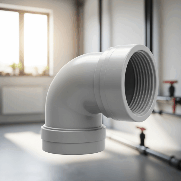 Codo PVC de 125 mm 22º M-H Gris en instalación de Tubería de agua
