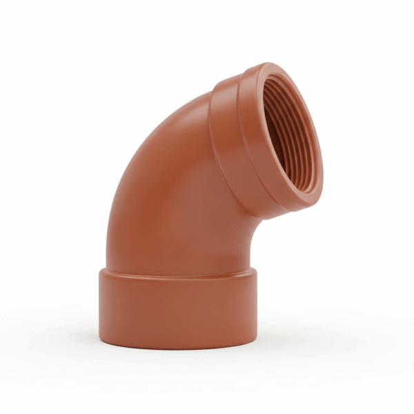 Codo PVC de 200 mm 87º M-H color Teja para Agua