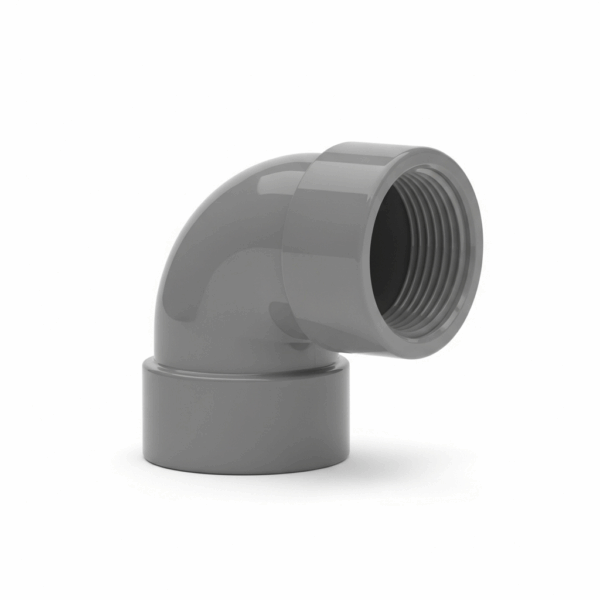 Codo PVC de 32 mm 90º Hembra Gris para Tubería de agua