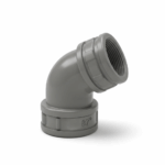 Codo PVC Doble 40 mm 87º M-H Gris