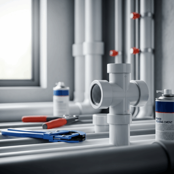Cruz PVC 25 mm Encolar en instalación de Tubería de agua