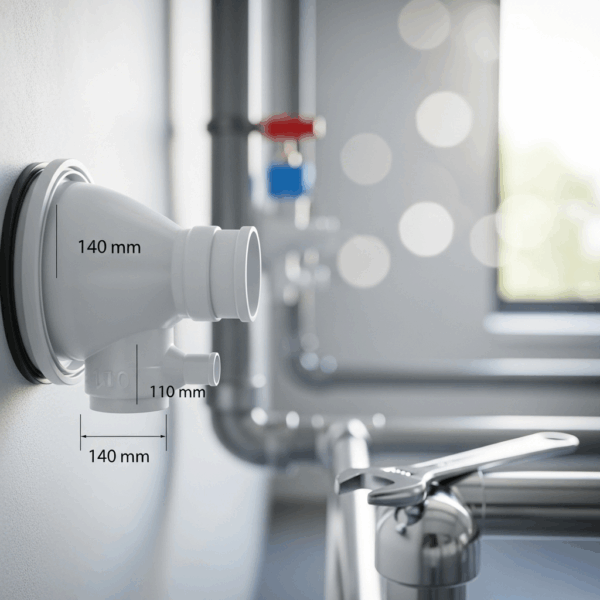Reducción Cónica PVC 140 mm a 110 mm en instalación de Tubería de agua