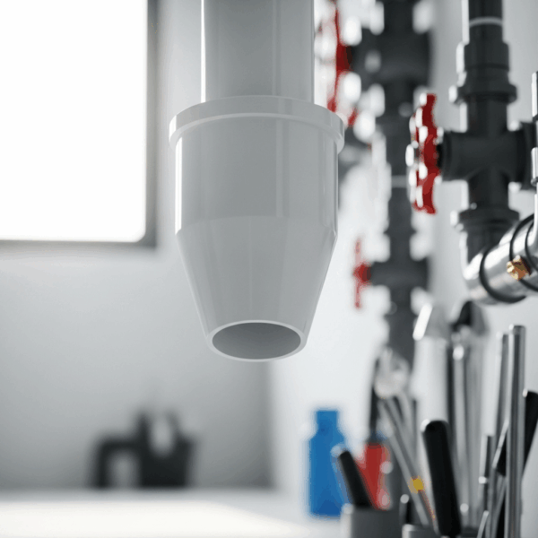 Reducción Cónica PVC de 90 mm a 40 mm en instalación de Tubería de agua