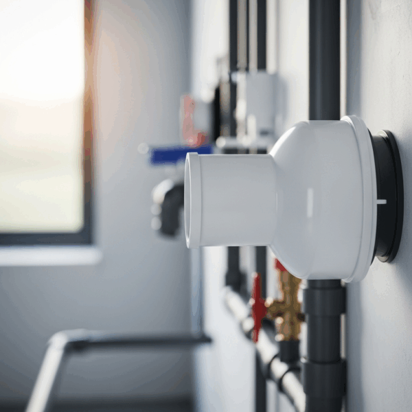 Reducción Excéntrica PVC 110 mm a 80 mm en instalación de Tubería de agua