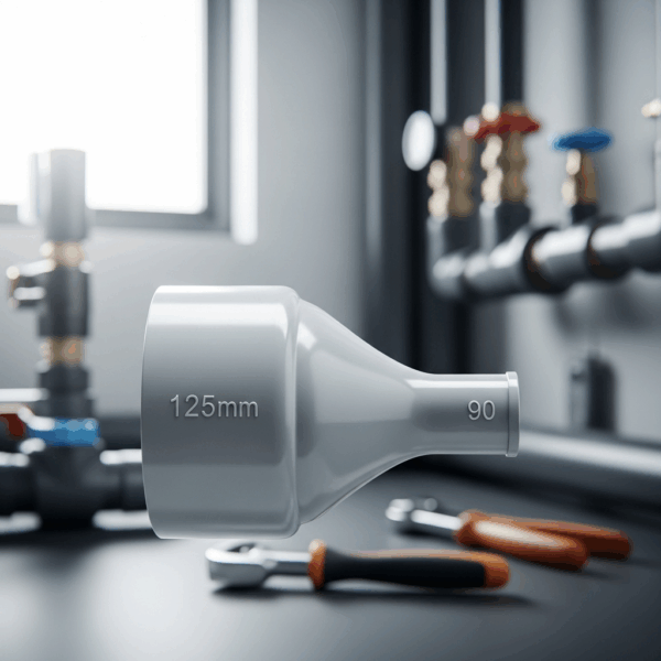 Reducción Excéntrica PVC de 125 mm a 90 mm en instalación de Tubería de agua