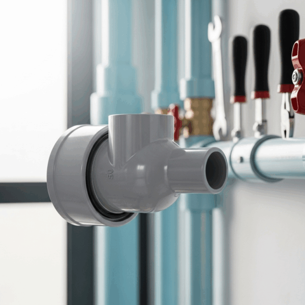 Reducción Excéntrica PVC de 50 mm a 40 mm en instalación de Tubería de agua
