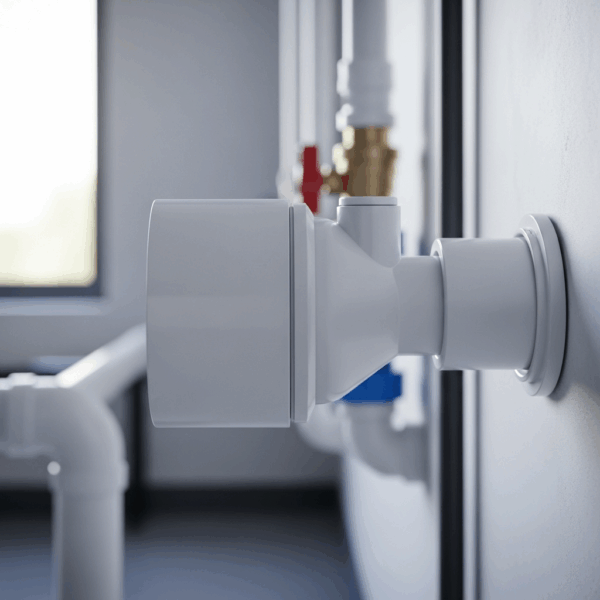 Reducción Excéntrica PVC de 90 mm a 50 mm en instalación de Tubería de agua