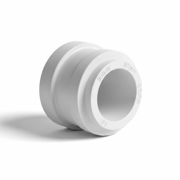 Reduccion Concéntrica PVC de 90 mm a 80 mm Blanco