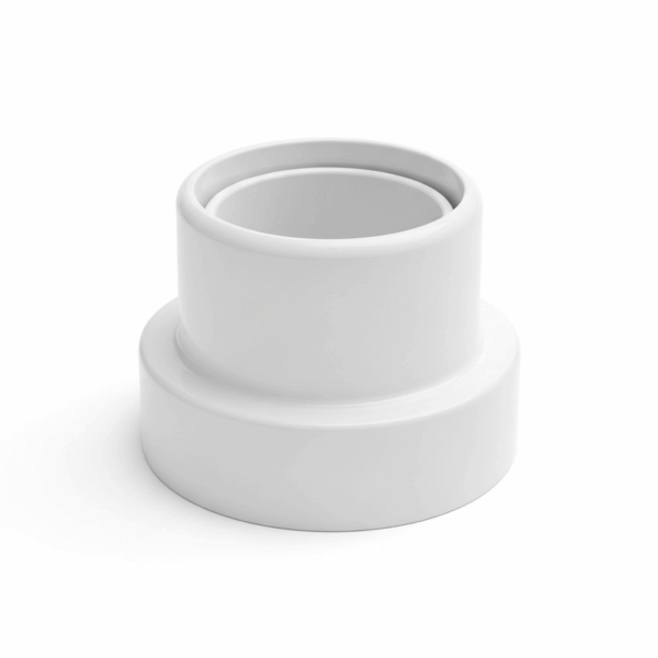 Reduccion Concéntrica PVC de 90 mm a 80 mm Blanco para Tubería de agua