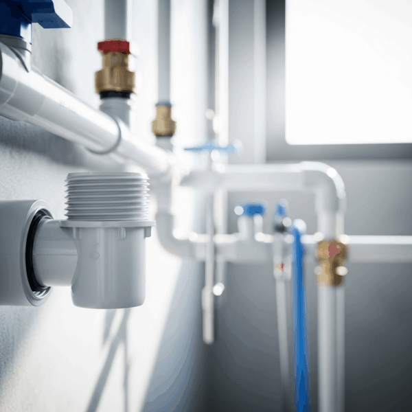 Tapón Registro Rosca 110 mm PVC en instalación de Tubería de agua