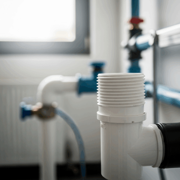 Tapón Registro Rosca 75 mm PVC en instalación de Tubería de agua