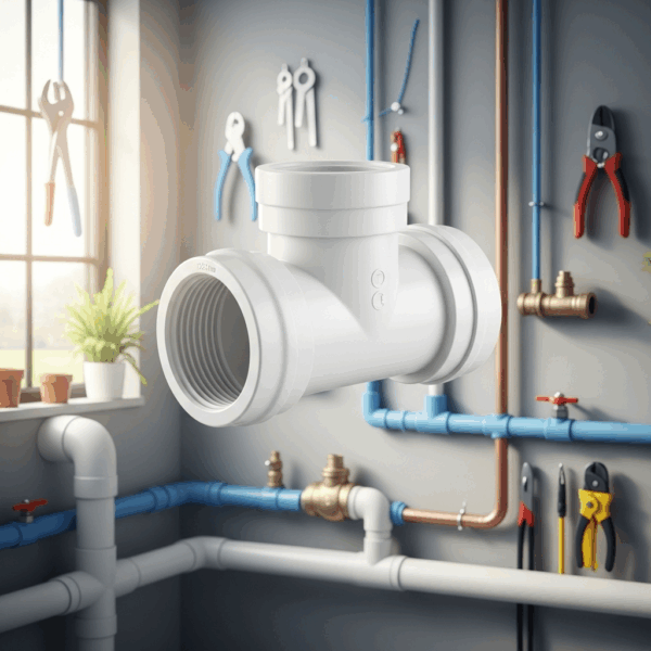 Te PVC 125 mm 90º Encolar en instalación de Tubería de agua