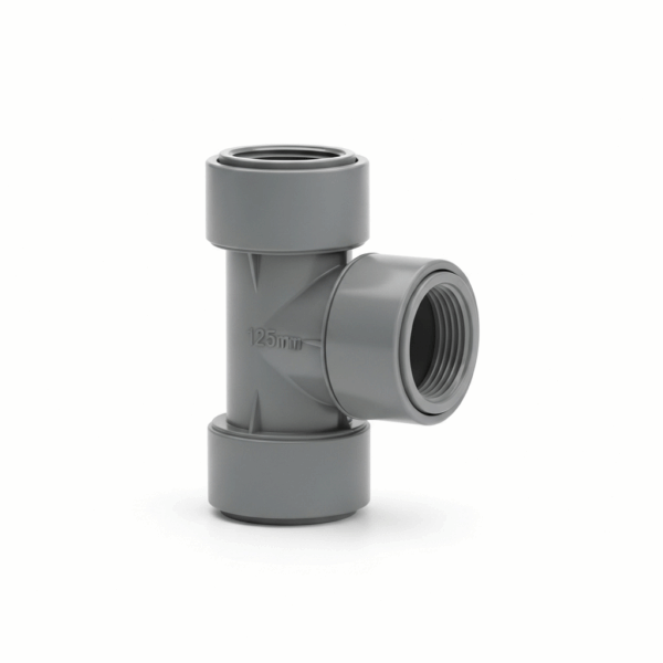 Te PVC Sanitario 125mm 45º M-H Gris para Tubería de agua