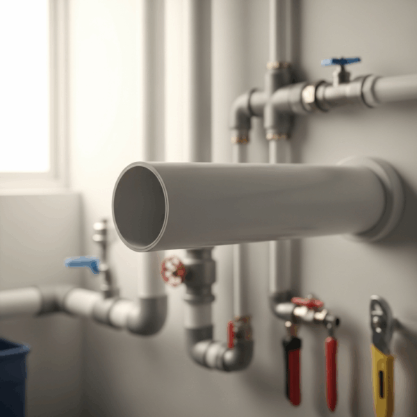 Tubo PVC 200 mm Serie B 1 Metro en instalación de Tubería de agua