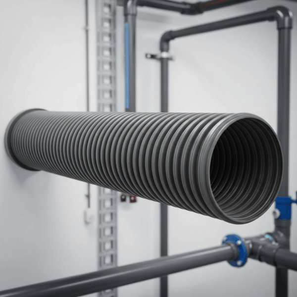 Tubo PVC Saneamiento Corrugado 160 mm 3 Metros en instalación de Tubería de agua