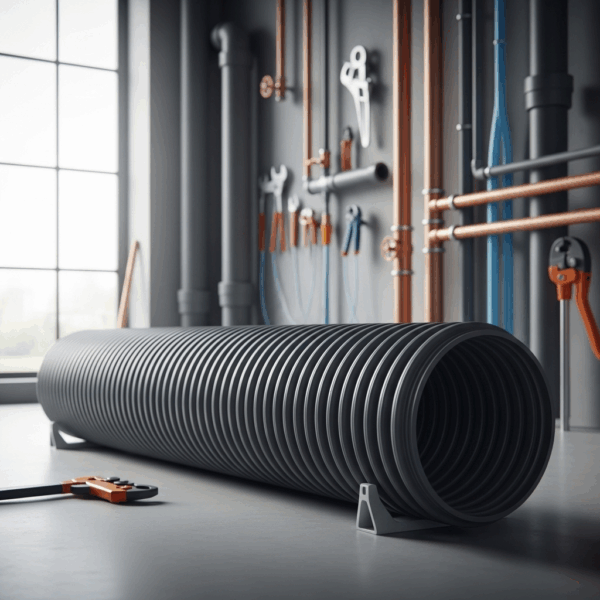 Tubo PVC Saneamiento Corrugado 160 mm 6m en instalación de Tubería de agua