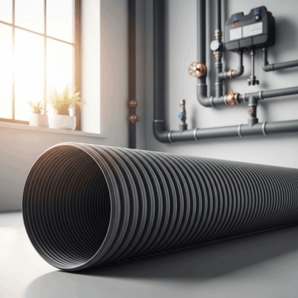 Tubo PVC Saneamiento Corrugado 250 mm 6m en instalación de Tubería de agua