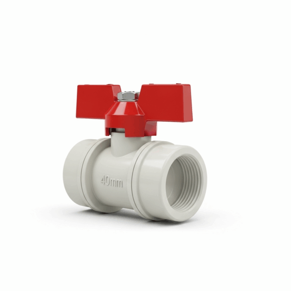 Válvula de Esfera PVC Encolar 40 mm para Tubería de agua