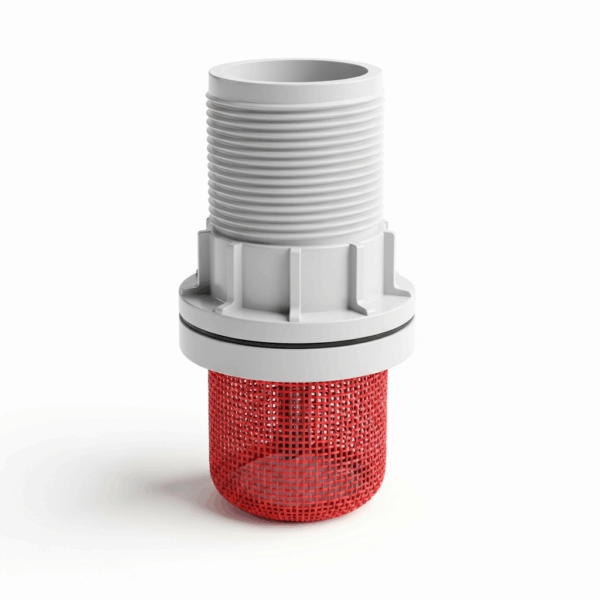 Válvula de Pie PVC 75 mm Malla Roja para Tubería de agua